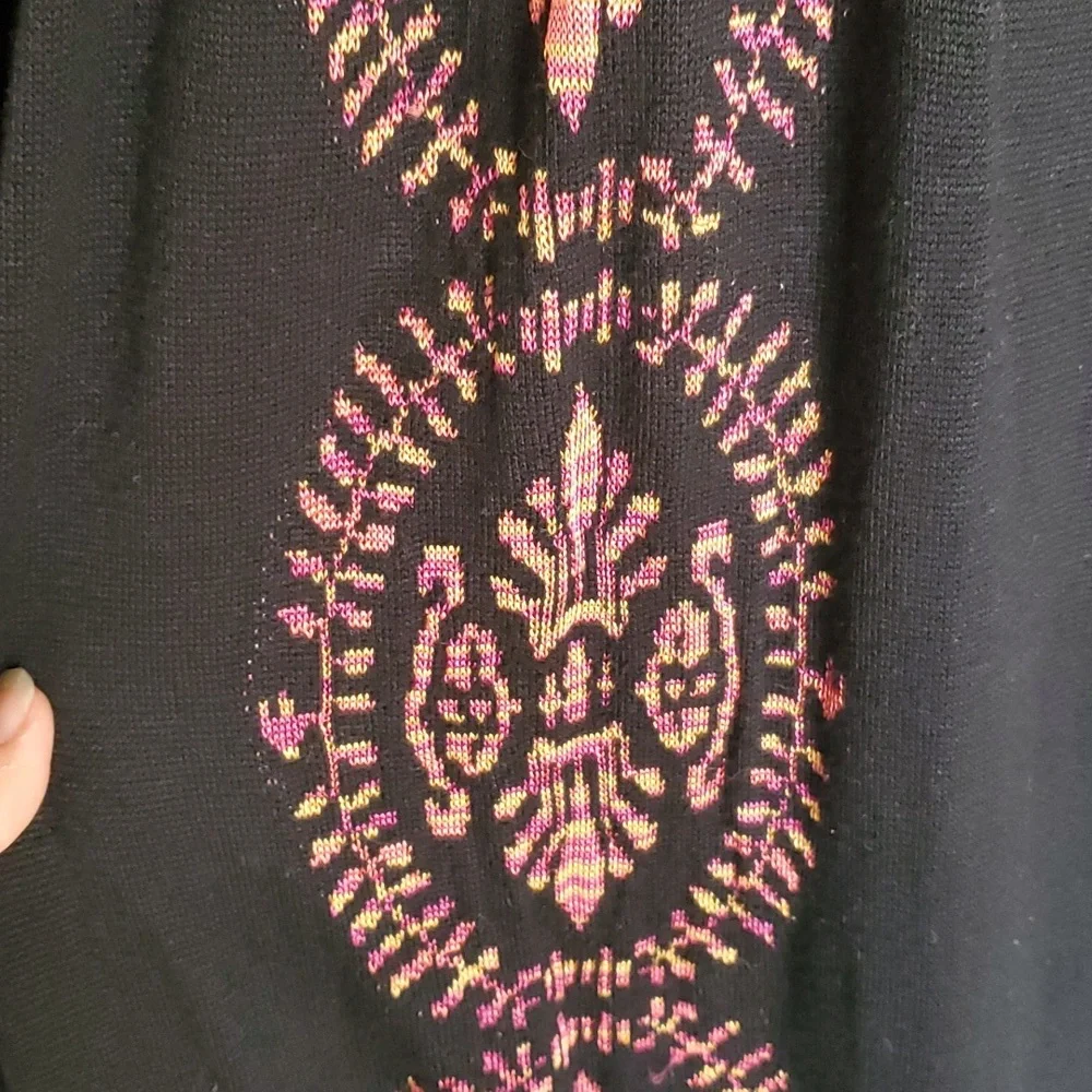 Arden B Womans Rayon Sweater Maxi Dress in Black and Purple Size Small‎